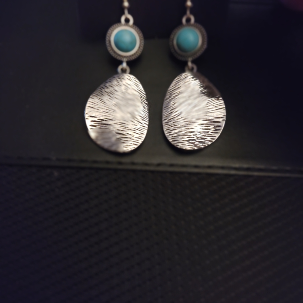 Silver and Turquoise Dangle Earrings
